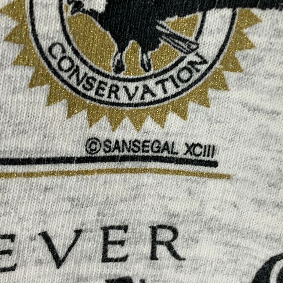 Vintage Bald Eagle Extinction T Shirt Mens Medium Gray 90s Las Vegas Nature Tee - Picture 6 of 8